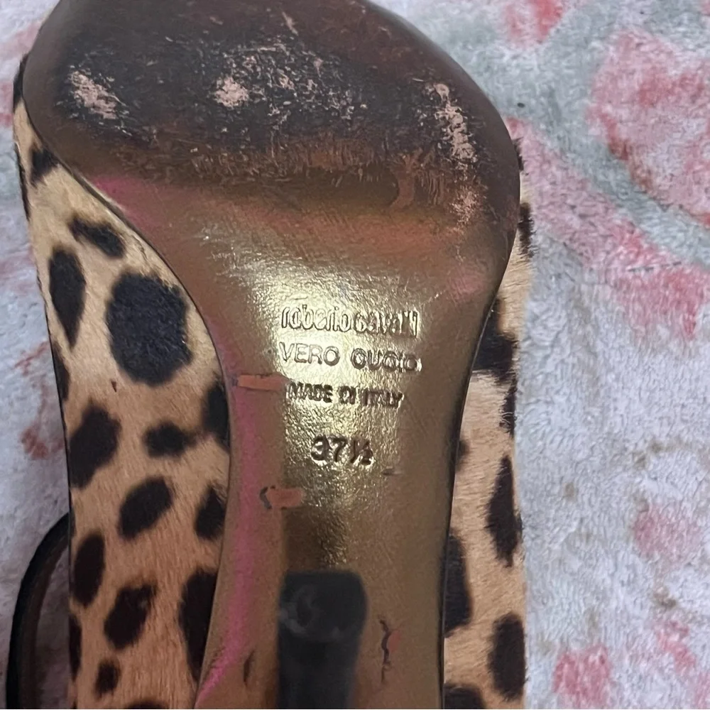 Roberto Cavalli Leopard Pony Hair Heels – Size 37.5 - Picture 5 of 11
